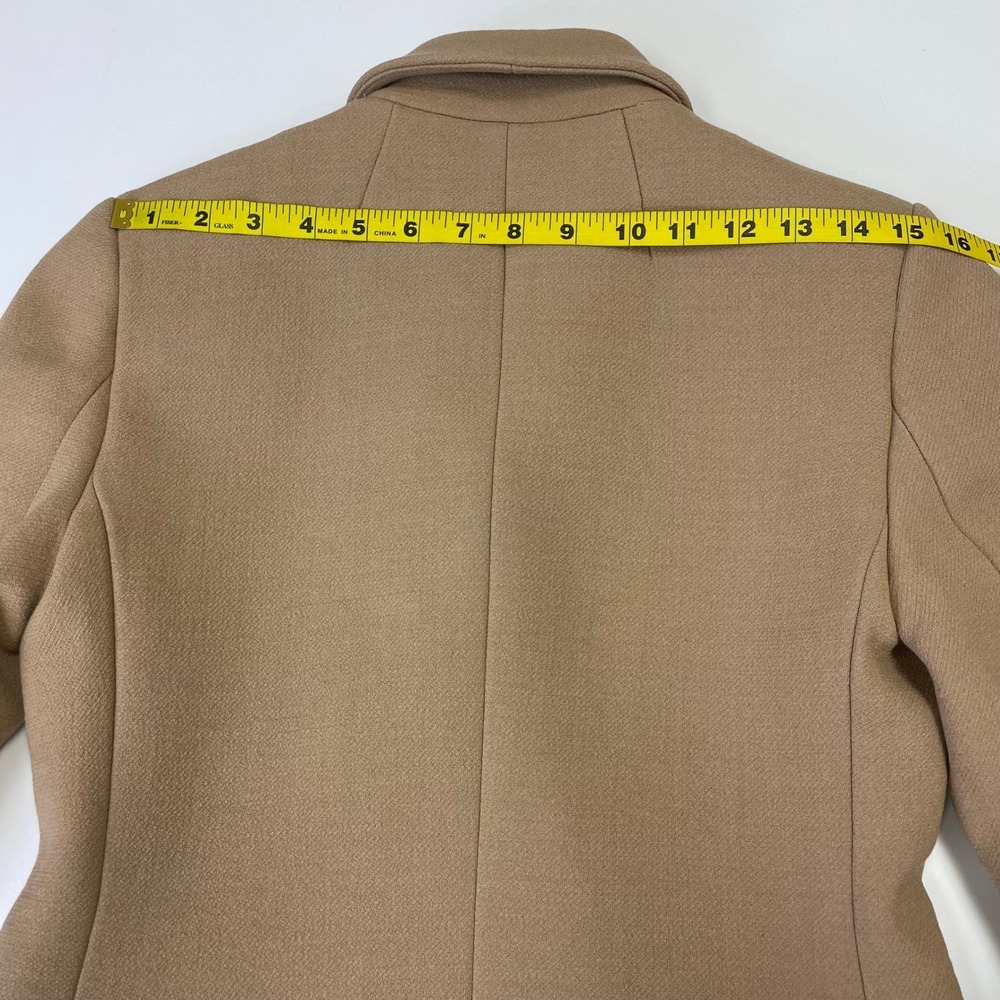 J.Crew Italian Double Cloth Wool Blazer Double Breasted Jacket 4 Camel Tan - Picture 16 of 16